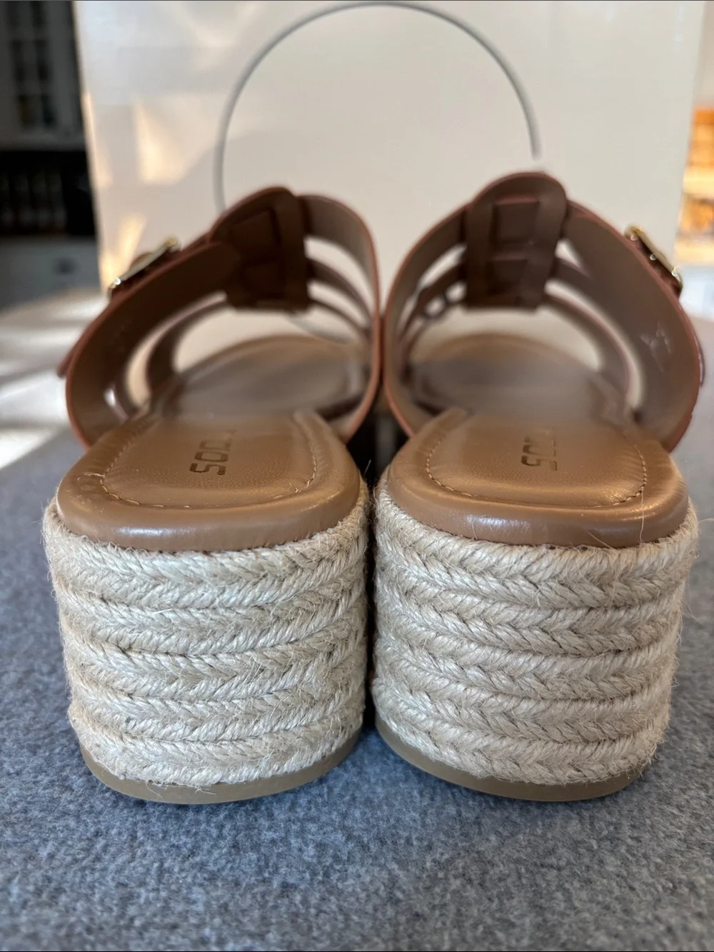 Women’s Platform Espadrille Slide Sandals Chestnut 8 1/2